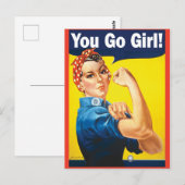You Go Girl withクラシックRosie the riveter ポストカード (正面/裏面)