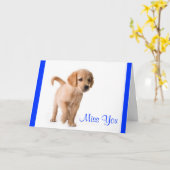 You Golden Retriever Pippy Dog恋しく思グリーティングカード カード (黄色い花)