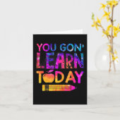 You Gon'学 Todayおもしろい先生絞り染めSに戻る カード (黄色い花)