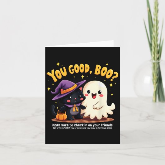 You Good, Boo_ Suicide Prevention Halloween Mental カード (正面)