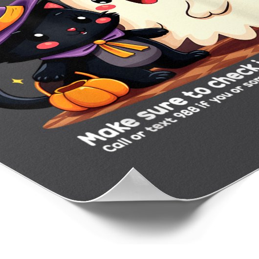 You Good, Boo_ Suicide Prevention Halloween Mental ポスター (角)