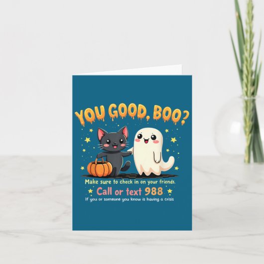 You Good, Boo_ Suicide Prevention Mental Health Ha カード (正面)