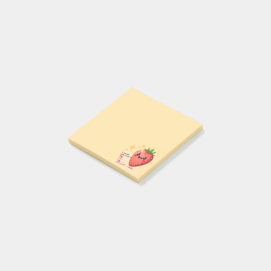 You Got This! Cheerful Strawberry Post-It Notes ポストイット (アングル)