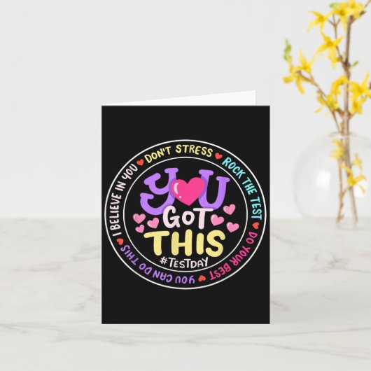 You Got This Don't Stress Do Your Motivational Tes カード (黄色い花)