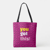 YOU GOT THIS! Fuscia and Black Spiral Tote トートバッグ (裏面)