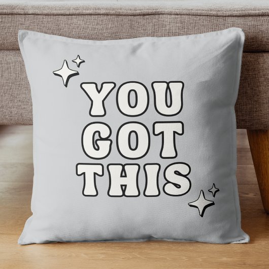 You Got This Motivational Quote Retro Gray クッション