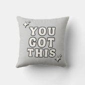 You Got This Motivational Quote Retro Gray クッション (裏面)
