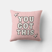You Got This Motivational Quote Retro Pink クッション (裏面)