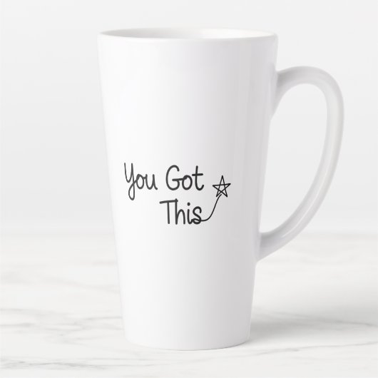 "You Got This" Motivational Star Design カフェラテマグ (右)