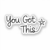 "You Got This" Motivational Star Design シール (正面)