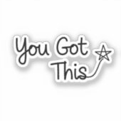 "You Got This" Motivational Star Design シール (正面)