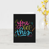 You Got This Motivational Testing Day Teacher Stud カード (黄色い花)