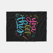 You Got This Motivational Testing Day Teacher Stud フリースブランケット (正面(横))