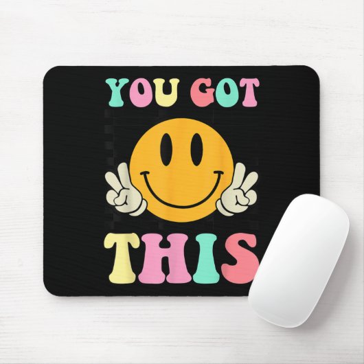 You Got This Retro Smile Motivational Testing Day  マウスパッド (マウス)
