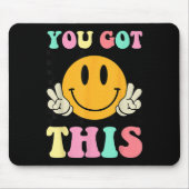 You Got This Retro Smile Motivational Testing Day  マウスパッド (正面)