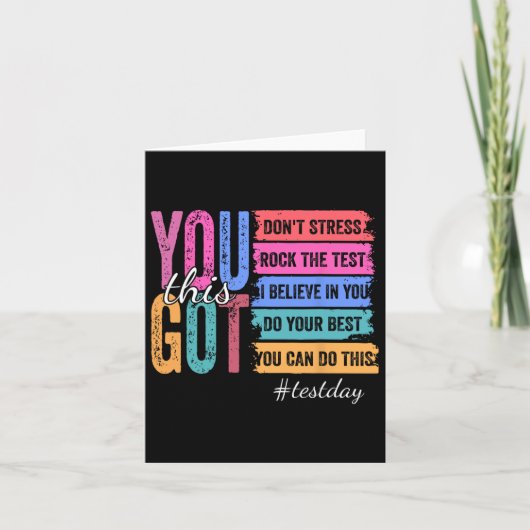 You Got This Test Day Motivational Teacher State T カード (正面)