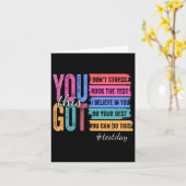 You Got This Test Day Motivational Teacher State T カード (黄色い花)