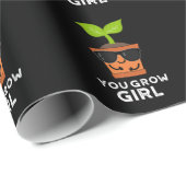 You Grow Girl おもしろい Plant Pun Dark BG ラッピングペーパー (ロールコーナー)