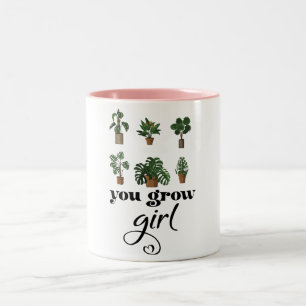 You Grow Girl おもしろい plante lovers ツートーンマグカップ