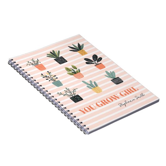 You Grow Girl – かわいいフェミニン植物やる気を起こさせる ノートブック (右側)