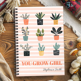 You Grow Girl – かわいいフェミニン植物やる気を起こさせる ノートブック