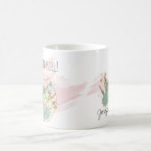 You Grow Girl Plant Lover Pun Succulentsグリッター コーヒーマグカップ (中央)