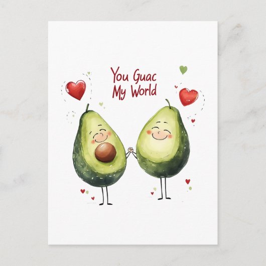You Guac My World Valentine's Day Kid Friendly ポストカード (正面)