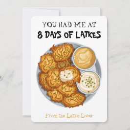 You Had Me at 8 Days of Latkes Funny Hanukkah シーズンカード