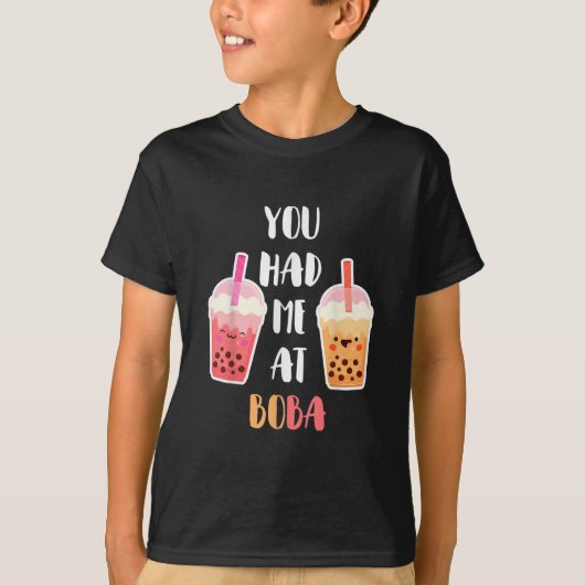 You Had Me At Boba  Kawaii Bubble Tea Tシャツ (正面)