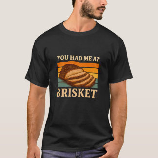 You Had Me at Brisket Retro Sunset BBQ Smoker Food Tシャツ