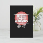 You Had Me At Mahjong Game Mahjong Player Games 招待状 (スタンド正面)