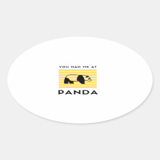 You had me at panda 楕円形シール