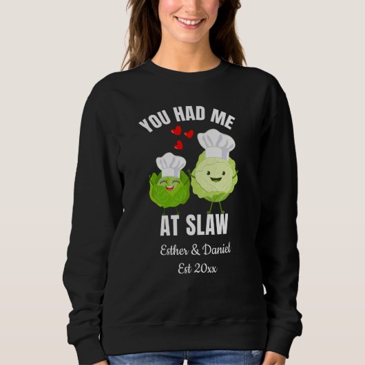 YOU HAD ME AT SLAW Kawaii Cabbage Valentines スウェットシャツ (正面)