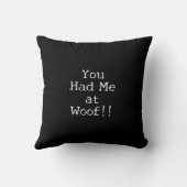 You Had me at Woof Dog Lover Simple Outline Design クッション (裏面)
