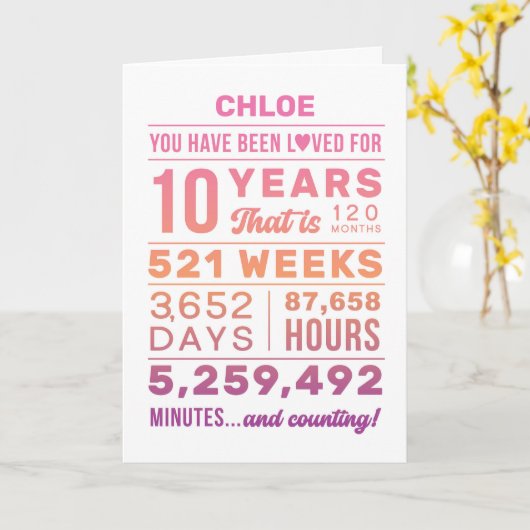 You Have Been Loved 10 Years Birthday Card カード (黄色い花)