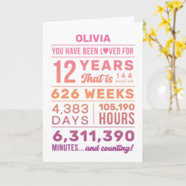 You Have Been Loved 12 Years Birthday Card カード