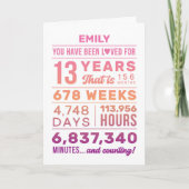 You Have Been Loved 13 Years Birthday Card カード (正面)