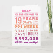 You Have Been Loved 19 Years Birthday Card カード (正面)