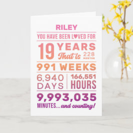 You Have Been Loved 19 Years Birthday Card カード