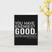 You Have Enemies_ Good. Winston Churchill Motivati カード (黄色い花)