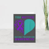 You - Heart &amp; Ribbon Design Suicide Prevention カード (正面)