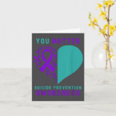 You - Heart &amp; Ribbon Design Suicide Prevention カード (黄色い花)