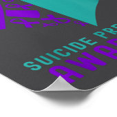 You - Heart & Ribbon Design Suicide Prevention ポスター (角)