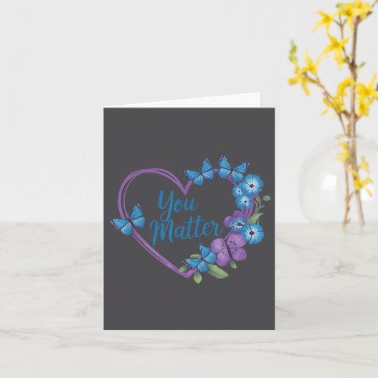 You Heart Suicide Prevention Awareness  カード (黄色い花)