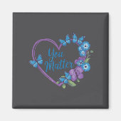 You Heart Suicide Prevention Awareness マグネット (正面)