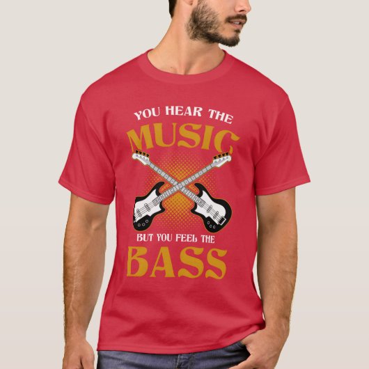 You Herehe Music But You Feelhe Bass Musical girl Tシャツ (正面)