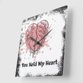 You Hold My Heart スクエア壁時計 (傾斜)