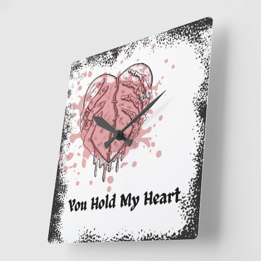 You Hold My Heart スクエア壁時計 (傾斜)