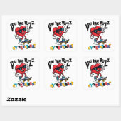 You Inc Rizz my Heartbeat - Cute skateboard heart スクエアシール (シート)