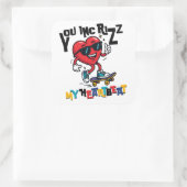 You Inc Rizz my Heartbeat - Cute skateboard heart スクエアシール (バッグ)